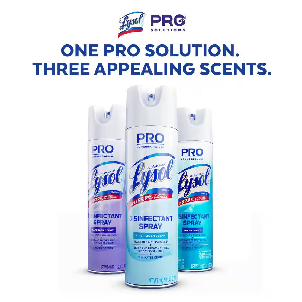 Disinfectant Spray, Household Cleaning Supplies, Antibacterial & Sanitizer, Deodorizer, Crisp Linen 19Oz (6-Pack)