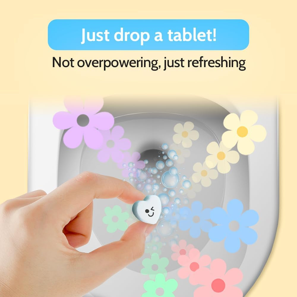 Effervescent Bathroom Air Freshener - Cherry Blossom - Toilet Deodorizer, Bathroom Odor Eliminator, Toilet Freshener, Flushable Air Freshener Toilet Tablets, 30 Count (Pack of 1)