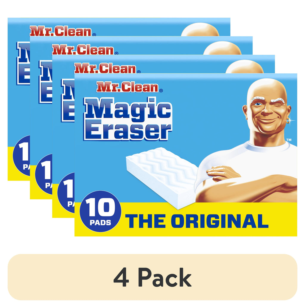 (4 Pack)  Magic Eraser Original Cleaning Pads with Durafoam, 10 Ct