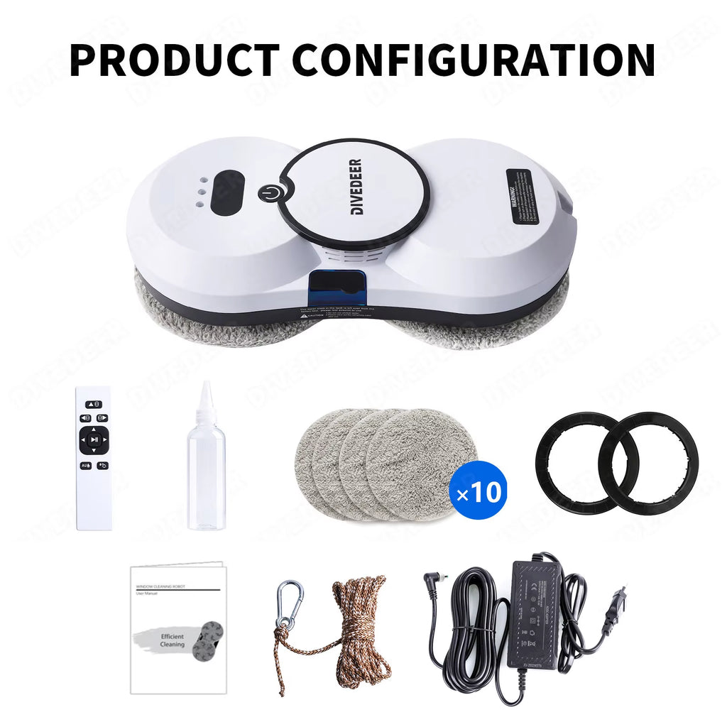 Water Spray Window Cleaning Robot High Suction Smart Electric Window Vacuum Cleaner Double-Sided Glass Cleaning Robot