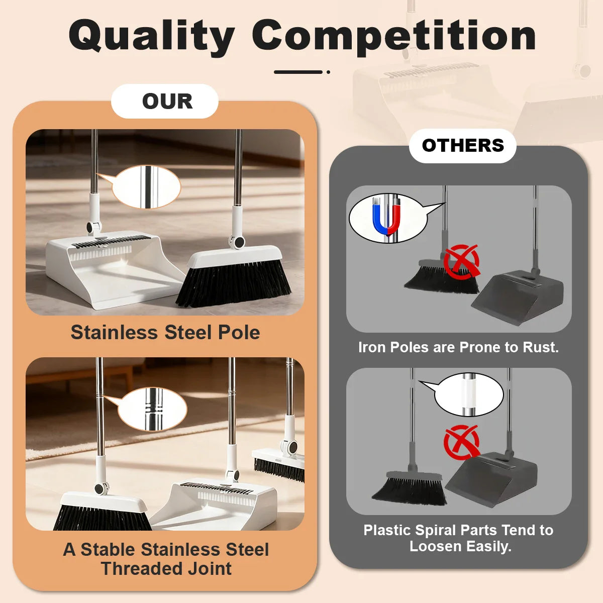 Smart Broom & Dustpan Combo