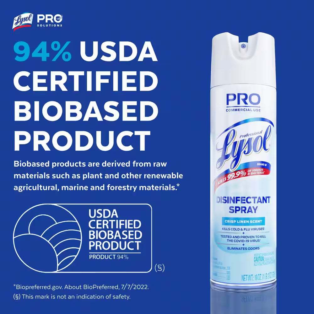 Disinfectant Spray, Household Cleaning Supplies, Antibacterial & Sanitizer, Deodorizer, Crisp Linen 19Oz (6-Pack)