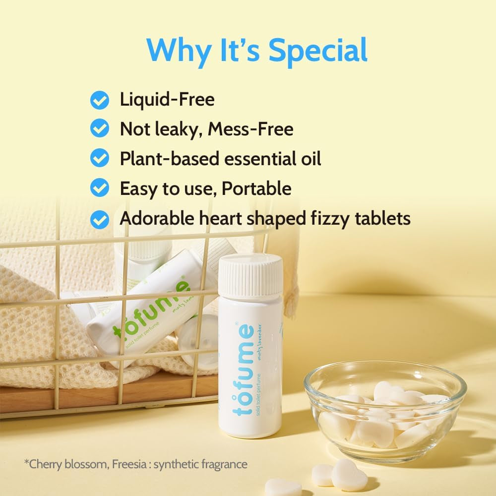 Effervescent Bathroom Air Freshener - Cherry Blossom - Toilet Deodorizer, Bathroom Odor Eliminator, Toilet Freshener, Flushable Air Freshener Toilet Tablets, 30 Count (Pack of 1)